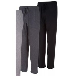 Daresay Mens 2 Pack Lounge Pants Black Gray Drawstring Waist Open Size 2XL